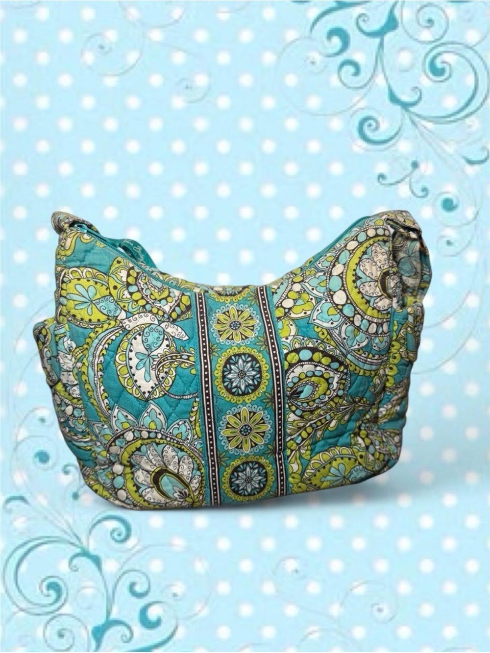 y2k Vera Bradley Quilter Shoulder Bag in Retired Peacock Color